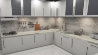 modern high gloss white kitchen interior design - Xtreme Renovations Pretoria
